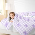 thumbnail image 3 of Erosebridal Letter E Initial Monogram Queen Comforter Set,Purple Girly Bow Bedding Comforter Set For Kids,Reversible,3-Piece, 3 of 7