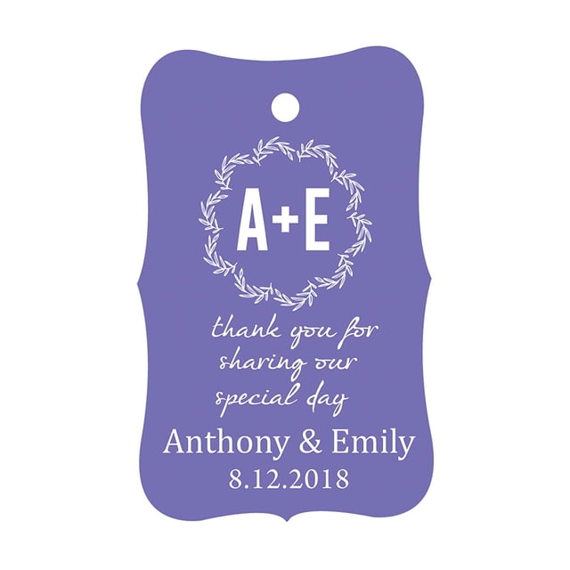 100 PCS Thank You for sharing our special day Custom Made Hang Tags Personalized Wedding Favor Gift Paper Tags