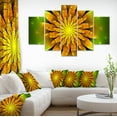 thumbnail image 1 of Bright Yellow Fractal Flower on Green - Floral Canvas Art Print, 1 of 4