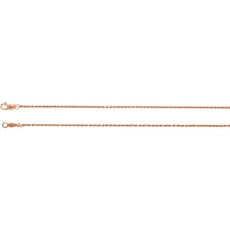 - 14K Rose Gold 1mm Diamond-Cut Rope 18