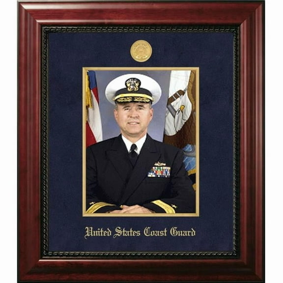 Campus Images CGPEXGF001 8 x 10 in. Patriot Frames Coast Guard Portrait Executive Mahogany Frame with Gold Medallion & Gold Filet
