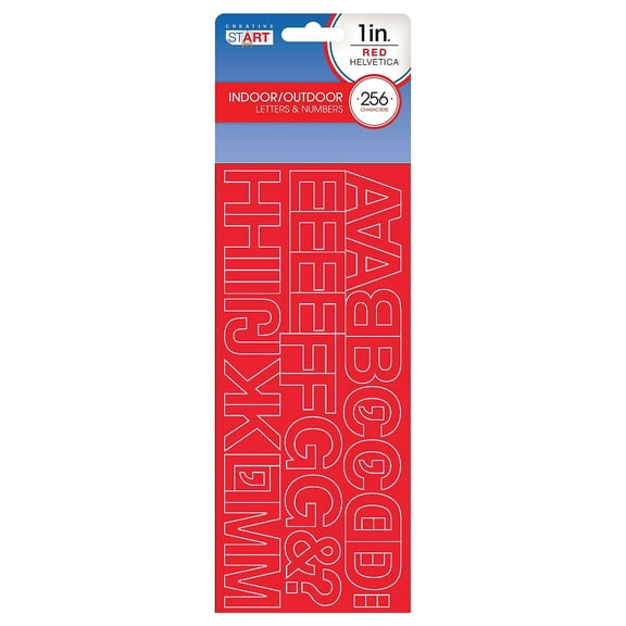 Creative Start Self-Adhesive 1"H Letters Numbers and Characters Red 1024 Count Pack of 4 (098136PK4)