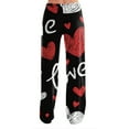 thumbnail image 4 of Womens Lounge Pants Valentine Pajama Pants with Love Print High Waisted Sleepwear Bottoms Loose Wide Leg Pajamas for Cozy Evenings Watermelon Red XL, 4 of 6