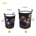 thumbnail image 4 of KLL White Purple Flower Chicken Waterproof Foldable Laundry Hamper Bucket with Handles for Storage Bin,Kids Room,Home Organizer (Medium ), 4 of 7