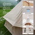 thumbnail image 6 of Leumius Bell Tent, Waterproof Glamping Yurt Tent with Stove Jack, 10 People Family Camping Tent for Outdoor Parties Camping Hiking Travel Beige, 6 of 9