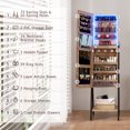 thumbnail image 2 of LVSOMT 3 LEDs Mirror Jewelry Cabinet, 60.4" Jewelry Mirror Full Length, Standing Lockable Jewelry Armoire Organizer, Floor Mirror with Storage for Jewelry Cosmetics, 2 of 4
