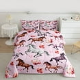 thumbnail image 2 of Homewish Galloping Horse 3 Pieces Queen Comforter Set for Teens,Farmhouse Animal Ultra Soft Bedding Sets,Chic Flower Rose Bedding Comforter Set,Breathable Home Decor,Reversible, 2 of 8