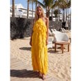 thumbnail image 3 of Yellow Halter Maxi Dress With Ruffle Layers Sleeveless Backless Summer Fashion Dress, 3 of 8