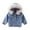 Gray, variant on IROINNID Toddler Child Baby Girl Hooded Plus Thick Coat Fleece Warm Thick Denim Jacket Acetate Fiber Cotton Clothes