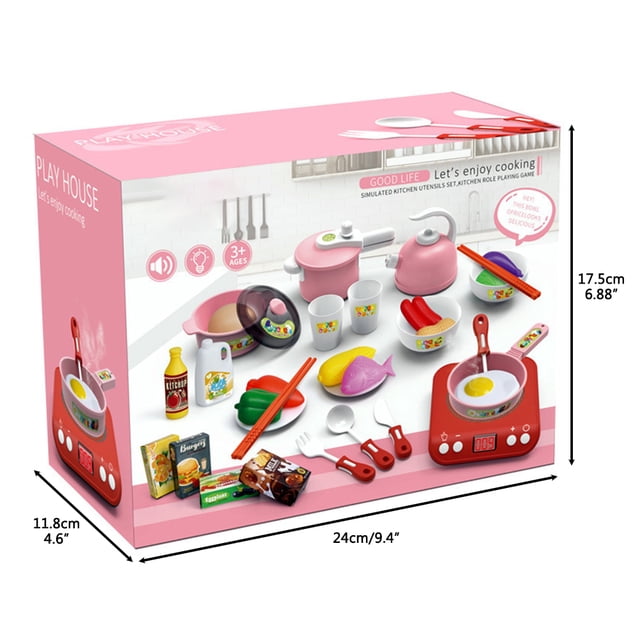 Casa de juego de simulación para niños, juego de cocina eléctrica, cocina de inducción de simulación, juguetes para niños, regalos de cumpleaños y vacaciones