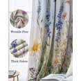 thumbnail image 3 of Spring Floral Blackout Curtains for Bedroom Living Room Darkening Curtains 63 Inches Long Botanical Blossom Seasonal Wildflower Window Curtain 2 Panels Set Window Treatment Grommet Drapes 42"x63", 3 of 9