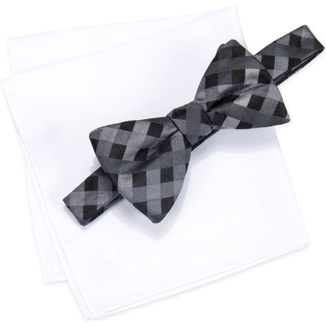 Alfani Conjunto de corbata con lazo y estampado geométrico para hombre, negro, clásico (57 a 59 pulg.)