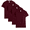 Maroon, variant on Men Crew neck T-Shirt 4-Pack ComfortSoft 100% Cotton Heavyweight Tee Plain