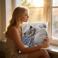thumbnail image 3 of Cute Cats Pillow Cover 18x18 Inch, Faux Embroidery Textured Look Cat Throw Pillow Cover, Decorative Animal Theme Polyester Pillowcase for Sofa Bedroom, 3 of 5