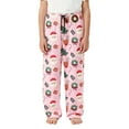 thumbnail image 4 of Tisuna Christmas Pants For Little Boys Girls Cartoon Print Elastic Waist Straight Leg Loungewear Soft Cute Kids Christmas Santa Clothes Pants Pink Size 3-4 Years, 4 of 4