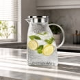 thumbnail image 4 of Hammers Large Capacity Glass Cold Water Bottle - High Borosilicate, 1800ml with Stainless Steel Sealing Cover & Built - in Filter, Ideal for Home Use & Summer Refreshments,Clear, 4 of 5