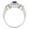 thumbnail image 4 of Halo Engagement Ring for Women - 1.4ct Simulated Blue Sapphire in 14K White Gold Promise Ring, 4 of 6