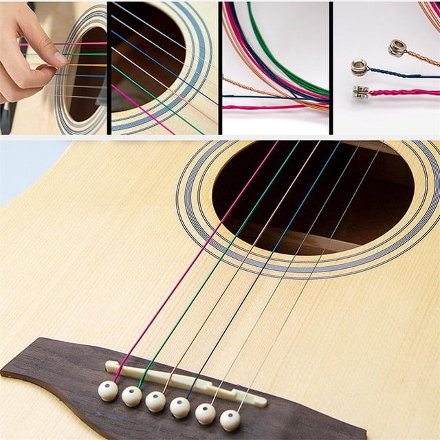 uhnmki Stainless Copper Wire Core Folk Guitar Strings Steel Strings Alloy Other