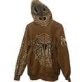 thumbnail image 4 of Women Hoodie Sweatshirt Casual Spider Web Print Long Sleeve Zip Up Jacket Autumn Streetwear, 4 of 5
