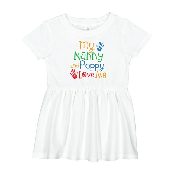 Inktastic Nanny and Poppy Love Me Grandkid Girls Baby Dress
