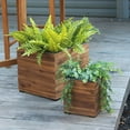 thumbnail image 5 of Sunnydaze Assorted Square Light Brown Acacia Wood Planter Box with Liner 2-Count, 5 of 7