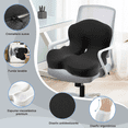 thumbnail image 4 of Cojin De Asiento Soporte Lumbar Respaldo Sillas Auto Oficina Malubero Negro, 4 of 5