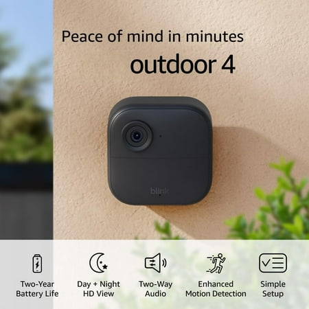 Outdoor 4 (newest model) – Wireless smart security camera, two-year battery life, two-way talk. Required Sync Module not included – Add-on camera