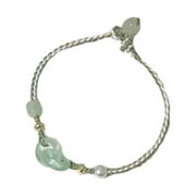 Milue Imitation Jade Double Ring Bracelets Wristband Adjustable Braided Bracelets