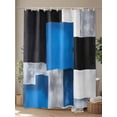 thumbnail image 4 of Blue Black Grey Shower Curtain, Abstract Gradient Modern Art Waterproof Shower Curtain Set with 12 Hooks Lightweight Washable Fabric Shower Curtains for Bathroom 72x78 Inches, 4 of 6