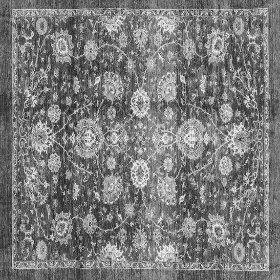 Ahgly Company Indoor Square Oriental Gray Traditional Area Rugs, 5' Square