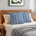 thumbnail image 6 of Pillow Covers 20x20 Set of 2, Navy Blue Throw Pillow Covers Decorative Couch Cushion Cover, Farmhouse Striped Modern Artwork Microfiber Soft Square Pillowcases for Bedroom Living Room Sofa, 6 of 9