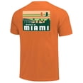 thumbnail image 3 of Men's Orange Miami Hurricanes Striped Campus Skyline T-Shirt, 3 of 3