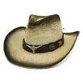 thumbnail image 3 of Sonducket Sombrero de paja transpirable para sombreros de vaquero de verano elegantes y cómodos gorras de ala ancha Sombreros Beige, 3 of 6