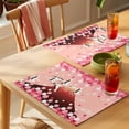 thumbnail image 4 of Pink Mountains Placemats Set of 8 Modern Aesthetic Cherry Blossoms Cranes Place Mats Indoor Wipeable Table Mats Washable Cloth Dining Table Placemats for Kitchen Holiday Party Home Decor 13x19 Inch, 4 of 9