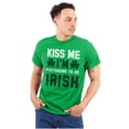 thumbnail image 3 of Funny Kiss Me I'm Irish St Patricks Men's Graphic T Shirt Tees Brisco Brands S, 3 of 6