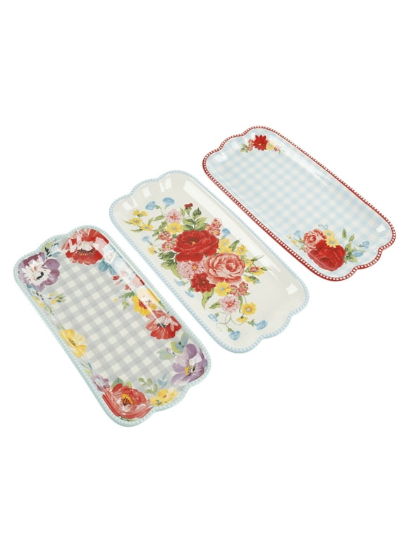 The Pioneer Woman Floral Medley 3-Piece Serve Tray Set