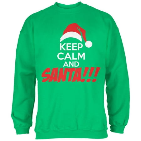 Christmas Keep Calm and SANTA Irish Green Adult