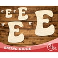 thumbnail image 3 of Unfinished Wood Groovy E Font Shape 12" / 1/4", 3 of 3