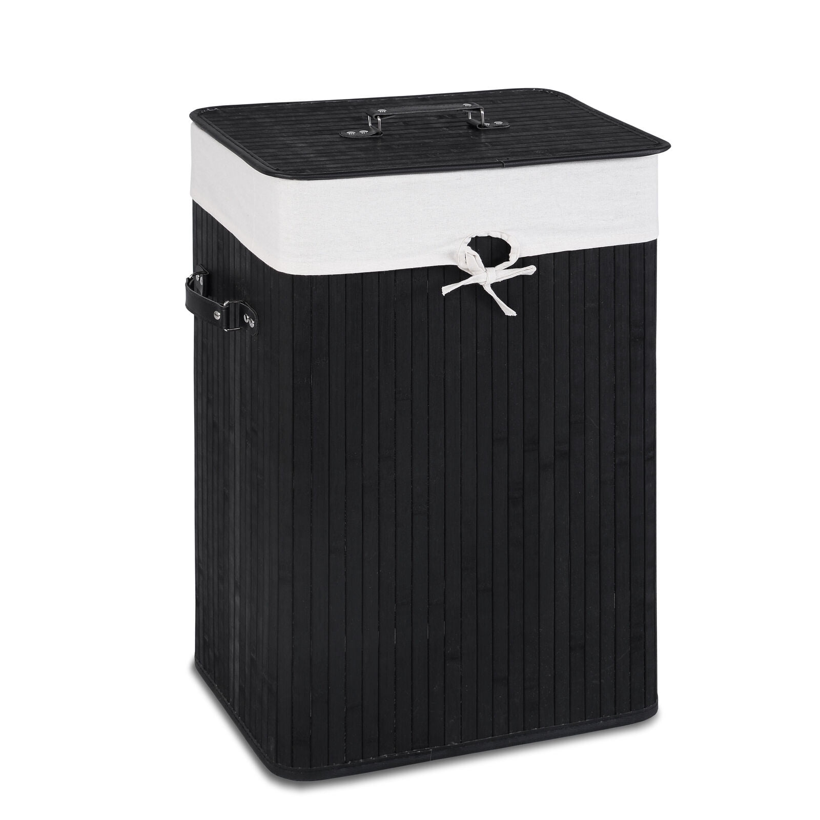 Costway Rectangle Bamboo Hamper Laundry Basket Washing Cloth Bin