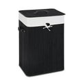 thumbnail image 1 of Costway Rectangle Bamboo Hamper Laundry Basket Washing Cloth Bin Rangier Lid Black, 1 of 9