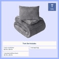 thumbnail image 3 of Mainstays Kids Gray Solid Plush Ribbed Corduroy Comforter Set, Twin, 2 Pieces, 3 of 8