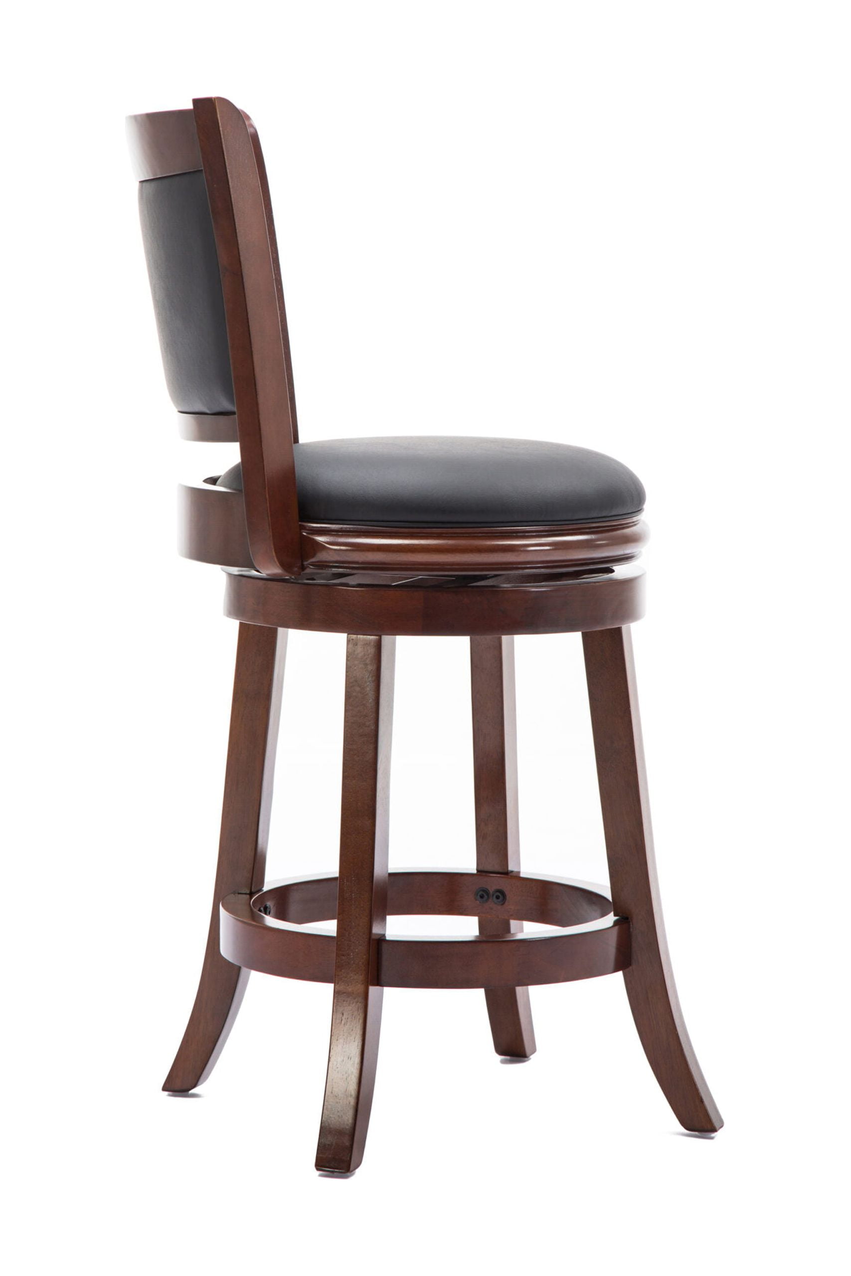 Boraam Augusta Counter Height High Back Swivel Wood Kitchen Counter Stool, Cherry Finish