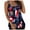 Blue, variant on Womens Tankini Tops Spaghetti StrapsTummy Control Swimsuit Top American Flag Graphic Bathing Suit Top(Brick Red,L)