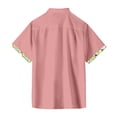 thumbnail image 4 of Lumtrix Men's Short Sleeve Dress Shirts Hawaiian Casual Button Down Shirts Color Block Formal Shirt with Pocket Pink L, 4 of 5