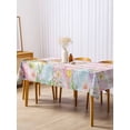 thumbnail image 3 of Easter Rectangle Tablecloth, Spring Rabbit Eggs Nature Botanicals Pink Plaid Waterproof & StainResistant Tablecloth, Washable Oil-proof Table Cover for Dining/Party/Wedding/Camping/Buffet 60x120 In, 3 of 9