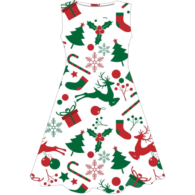 Ropa de verano para niños de Papá Noel, vestidos de Navidad para niñas bonitas, traje de fiesta de Papá Noel, trajes 3D, Navidad9T Gao Jinjia LED