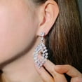 thumbnail image 3 of Stunning Cubic Zirconia CZ Heart Shape Long Drop Dangle Earrings for Women Party, 3 of 9