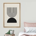 thumbnail image 3 of PixonSign Framed Canvas Print Wall Art Geometric Striped Wave Arch Dark Polygon Duo Abstract Shapes Illustrations Modern Art Boho Decorative Chic for Living Room, Bedroom, Office - 24"x36" NATURAL, 3 of 5