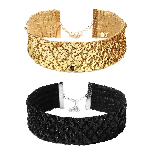 collares de lentejuelas con círculo ajustable para mujer, collares impresionantes para mujer. MFZFUKR BST3009918-1