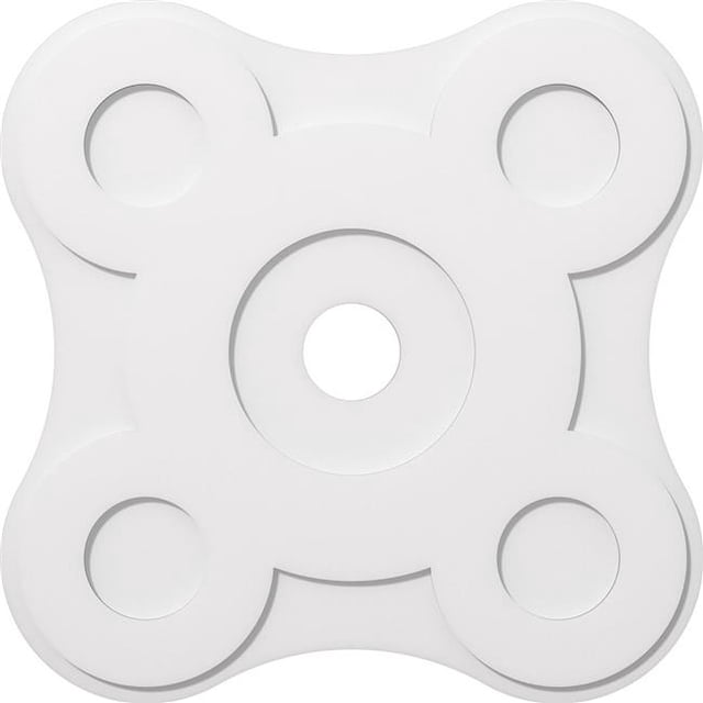 Ekena Millwork CMP36LA-05000 36 in. OD x 5 in. ID Square Luna Architectural Grade PVC Contemporary Ceiling Medallion